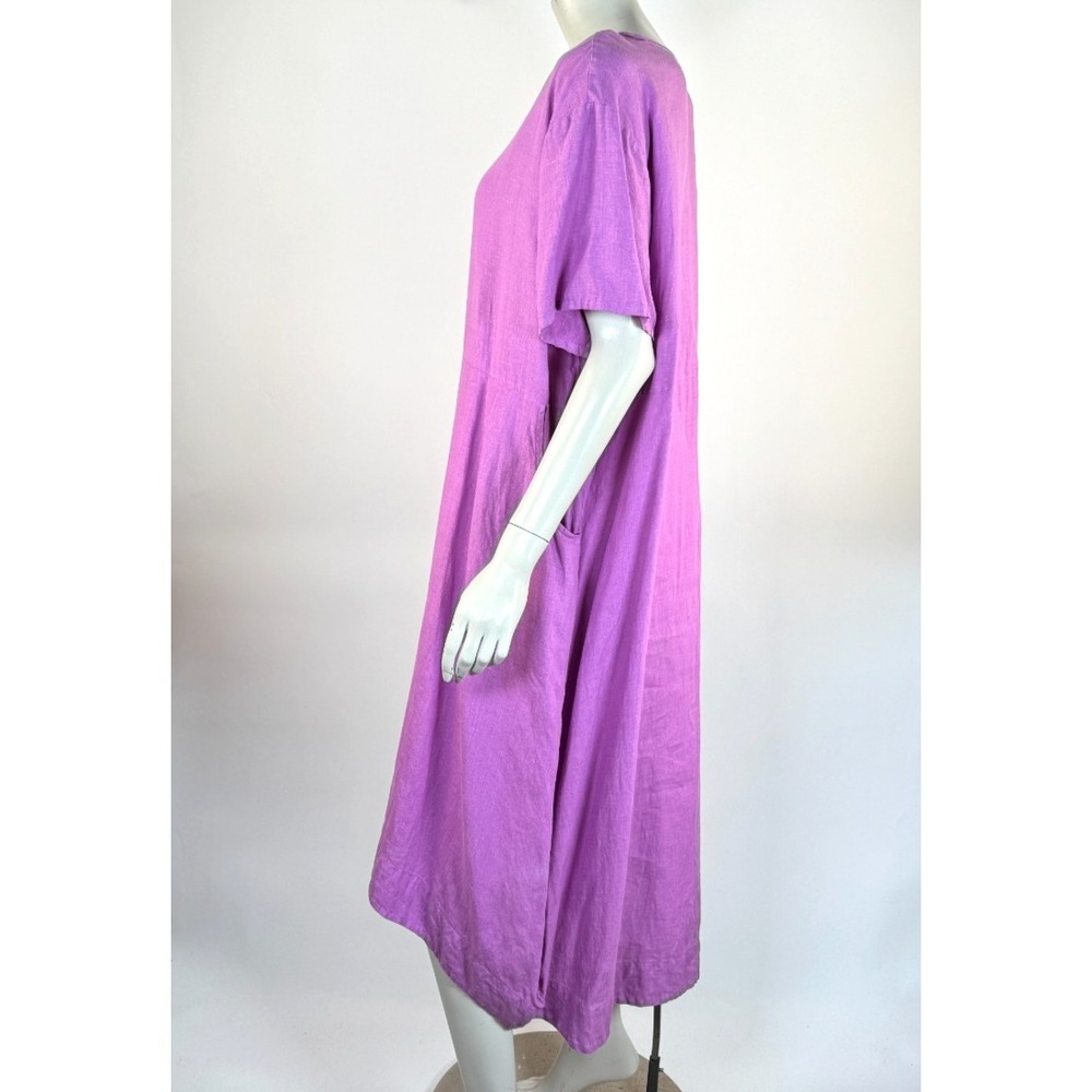 Bryn Walker Linen Marina Dress Women L EUC Oversized Lagenlook Relaxed Pockets - Picture 11 of 14